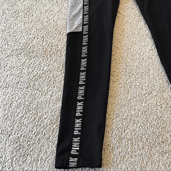 🆕🔥PINK BY VS WARM&COZY ULTIMATE LEGGINGS BLACK&GRAY VERY SOFT&SILKY FEEL NWOT - Picture 7 of 8
